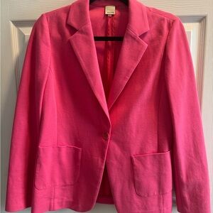 Ecru Pink Blazer Structured Suit Jacket